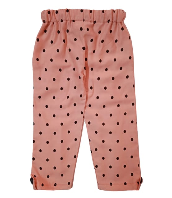Straight Pants With Polka Dots - Pink