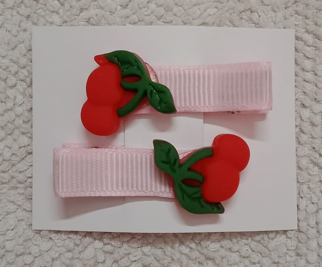 Cherry Shaped Hair Clip - Pink