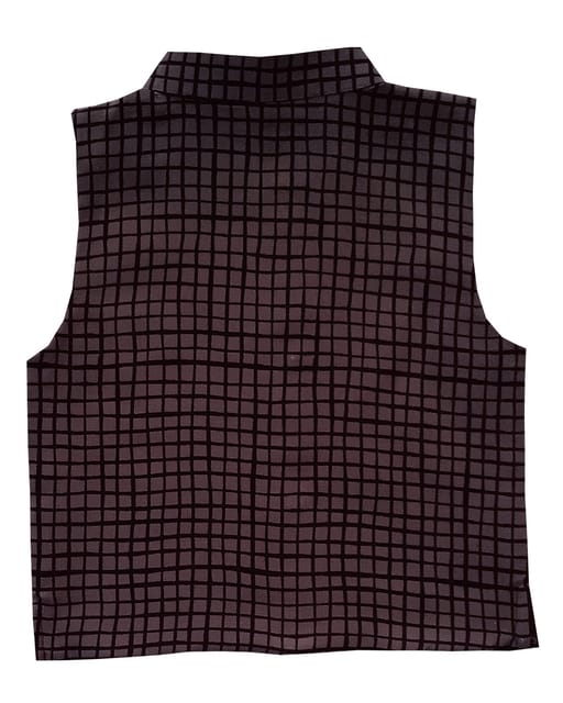Snowflakes Boys' Checkered Waistcoat - Brown