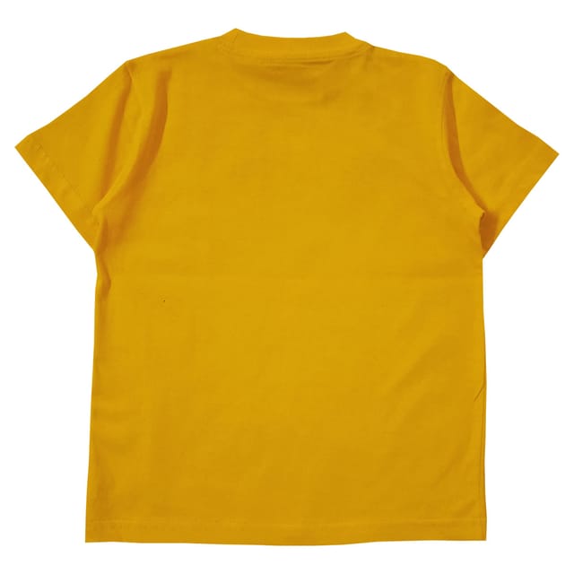 Snowflakes Boys Half sleeve T shirt With Tortoise Print -Yellow
