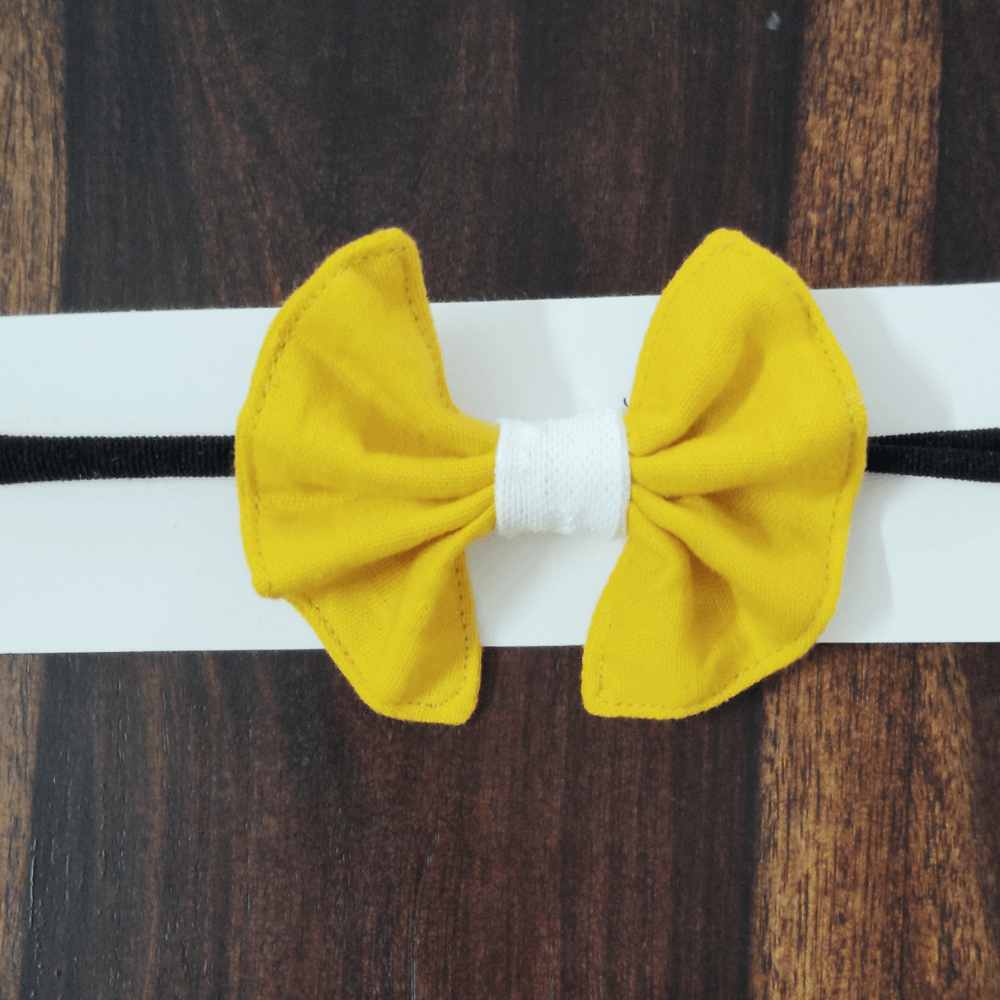 Handmade Headbows - Yellow & White