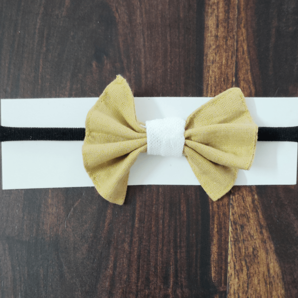 Handmade Headbow - Brown & White