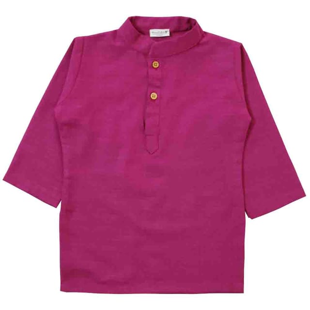 Snowflakes Boys Solid Kurta And Pyjama Set - Purple & White