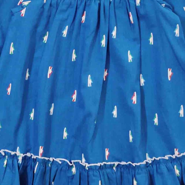 Snowflakes Girls Full Sleeve , 3 Panel Frock With Shoes Prints - Blue