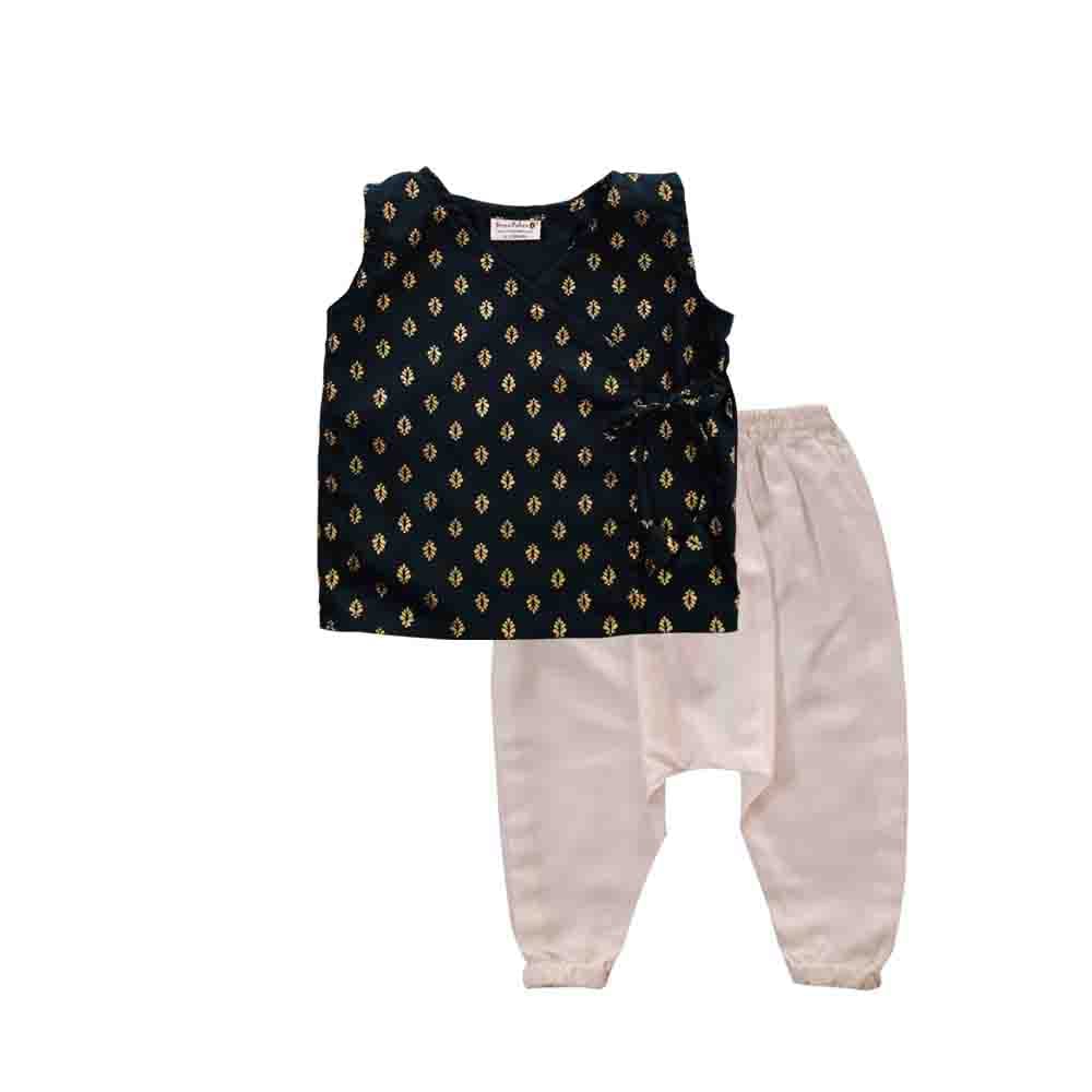 Snowflakes Unisex Infant Jabla Top With Harem Pant Set - Blue & White